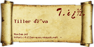 Tiller Éva névjegykártya