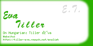 eva tiller business card